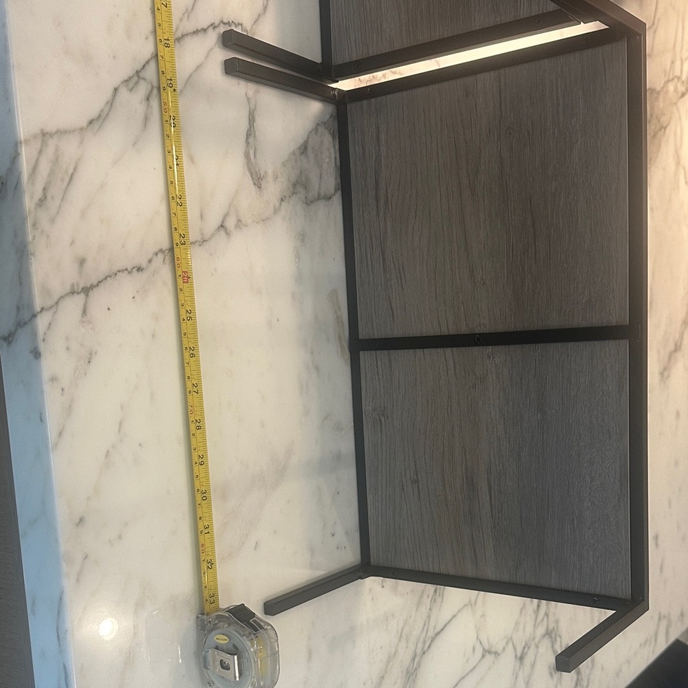 Two-Tier Modern Shelf with Black Frame - Picture 7 of 12